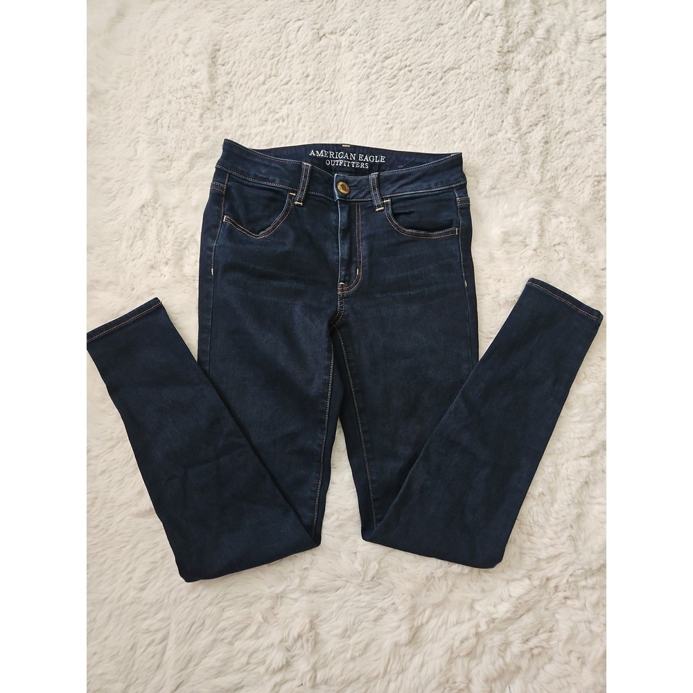 American Eagle Outfitters Dark Indigo Skinny Jegging Jeans 6 Regular Stretch - Picture 12 of 12